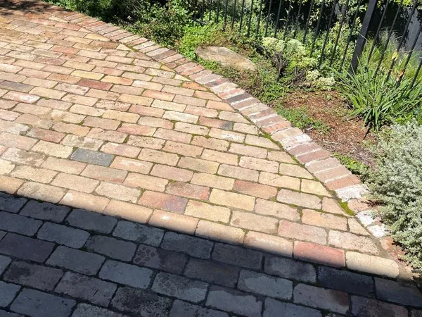 Brick paving relaid over a finished sewer replacement at Oatley